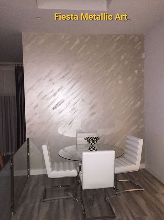Image of  a Dining Room wall finished with Fiesta Metallic Art Metallic Effect Paint