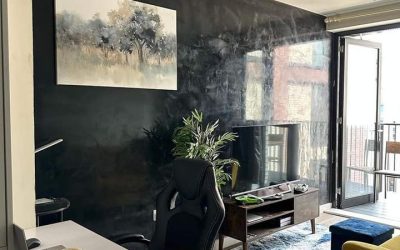 Venetian Plasters Image of feature wall created with Decoveno black stucco veneziano
