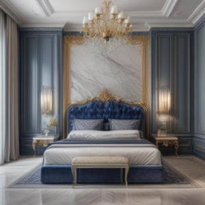 Master bedroom with Decoveno Venetian Plaster feature wall