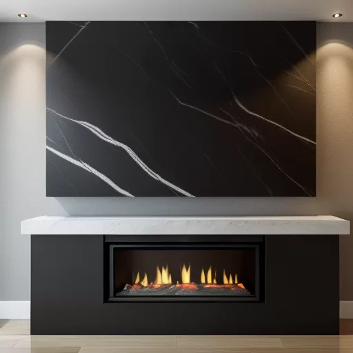 Image of a Decoveno Black and White Marble Wall Venetian Plaster finish