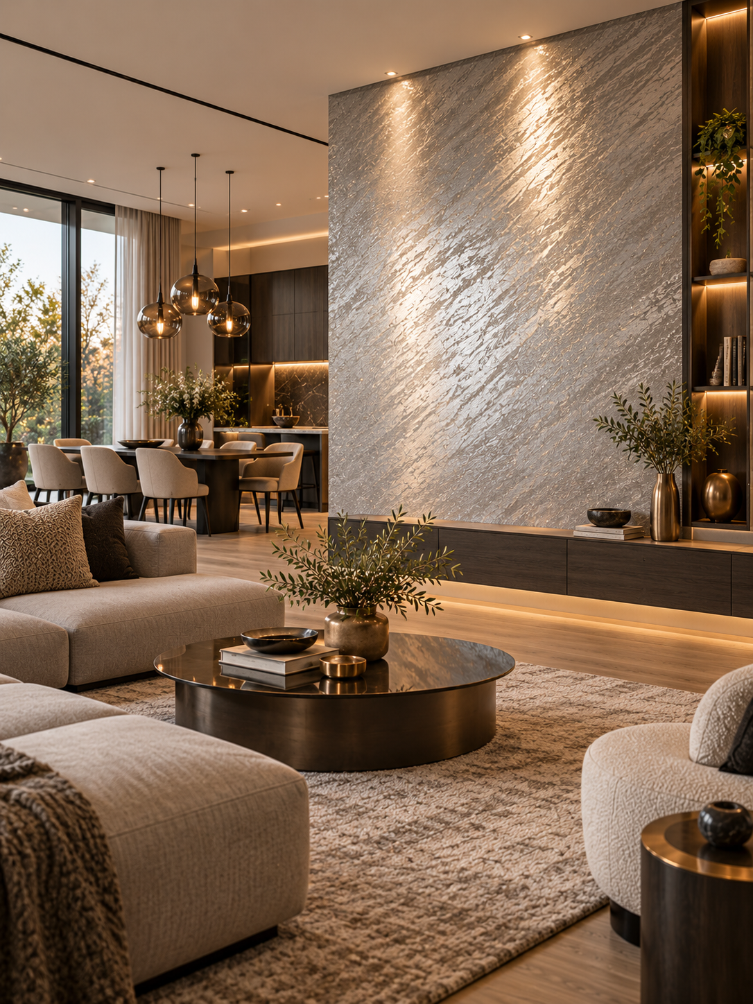 Decomin Fiesta Metallic Art Silver on Living Room