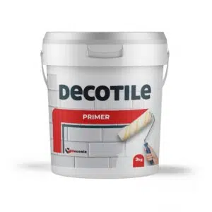 Image of a bucket of Decotile primer for covering existing tiles