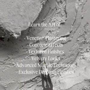 Image of a textured Travertino finish created in the Decomin Paints Ireland Decorative Paints Training Course