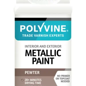 Product image of a 1 litre Polyvine Pewter Metallic paint