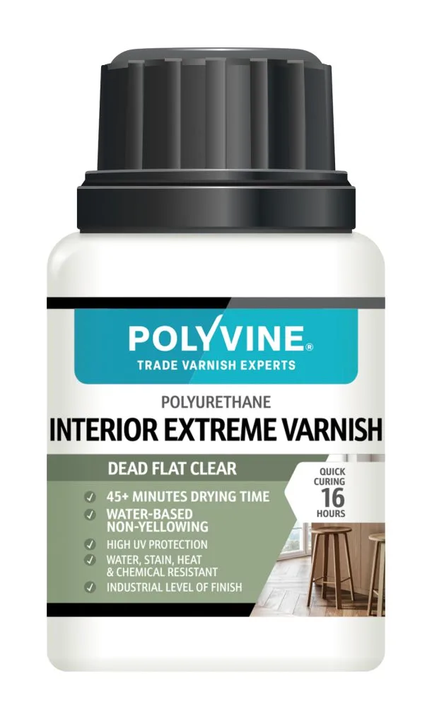 Polyvine Interior Extreme Varnish Dead Flat, official 100 ml pack shot