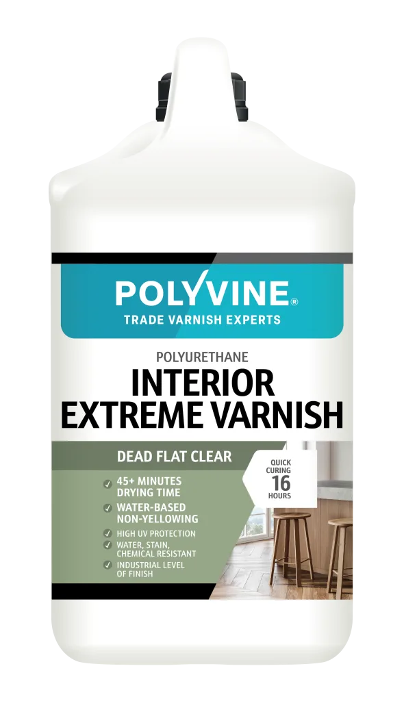 Polyvine Interior Extreme Varnish Dead Flat, official 4 L pack shot