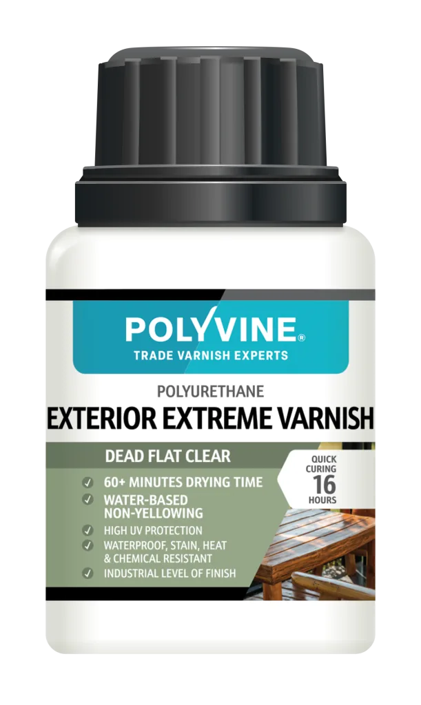 Polyvine Exterior Extreme Varnish Dead Flat, official 100 ml pack shot