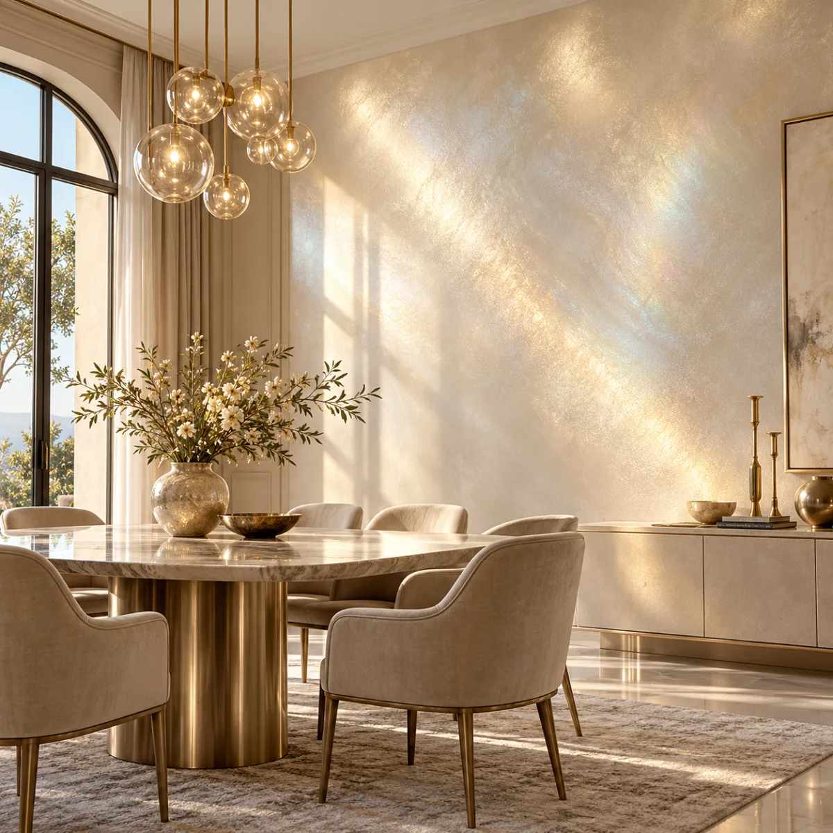 Arianto Pearlescent Paint · 2.5kg Arianto pearlescent paint in a dining room